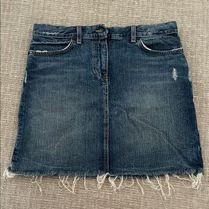JCrew Denim Frayed Hem Skirt